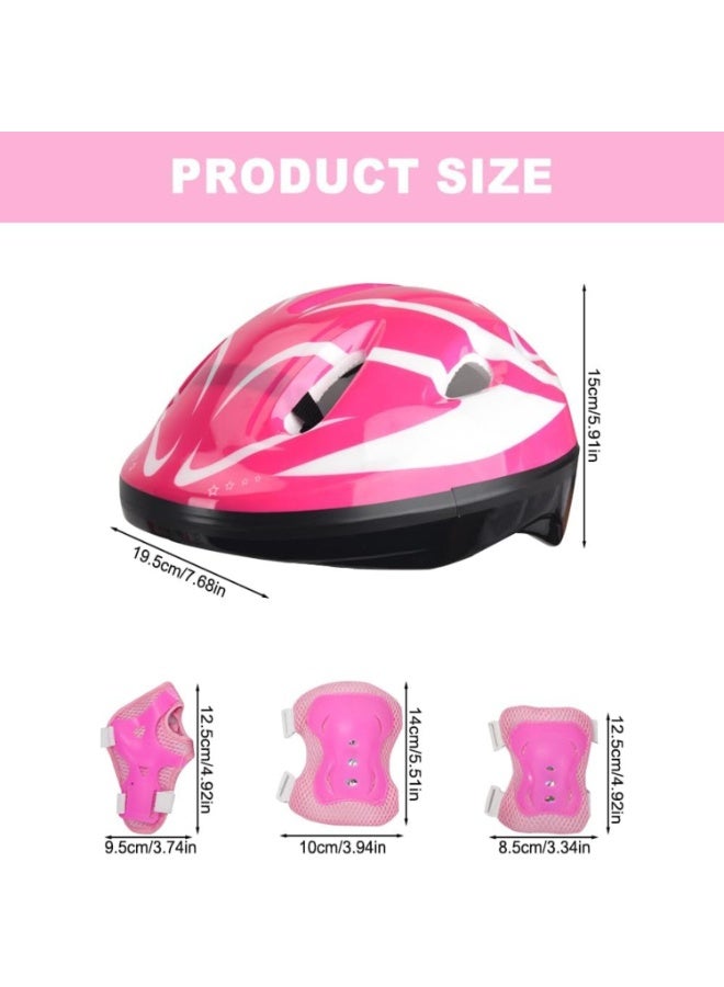 LYNLYN 7PCS Kids Helmet and Pads Set, Adjustable Bike Helmet with Knee, Elbow and Wrist Pads, Breathable Protective Gear for Cycling, Scooter, Skateboarding and Roller Skating (Pink) - Image 5